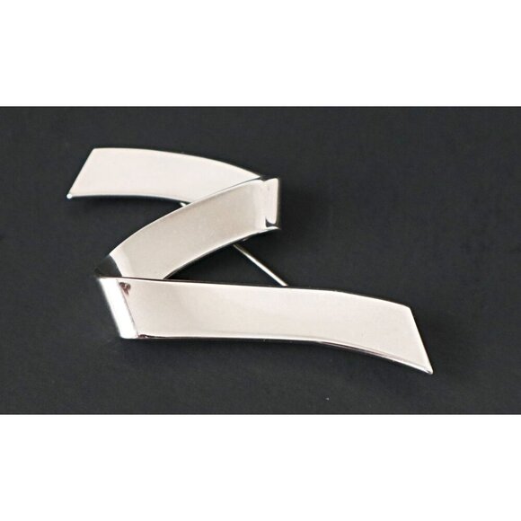 Mid-Century Modern Silver Tone Brooches Set of 5 Alaskan Diamond & Rhinestone Ac - Picture 5 of 7